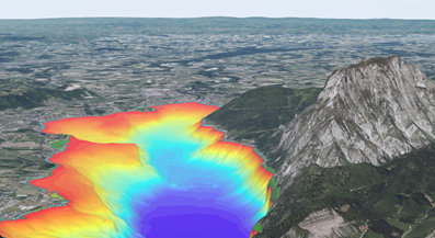 Traunsee in einer 3D-Ansicht